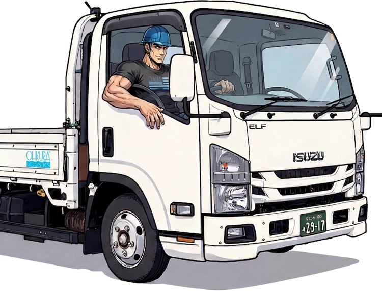 トラックに乗った男性の画像